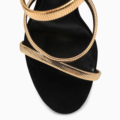 Shop René Caovilla Juniper 105 Black/gold Sandal
