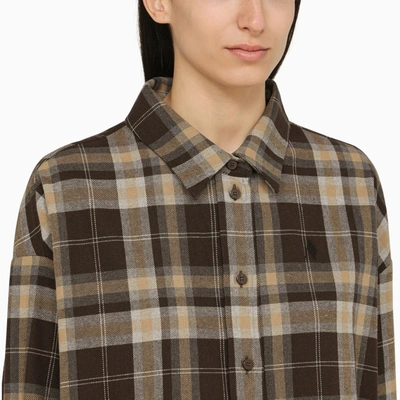 Shop Attico The  Brown Checked Flannel Shirt
