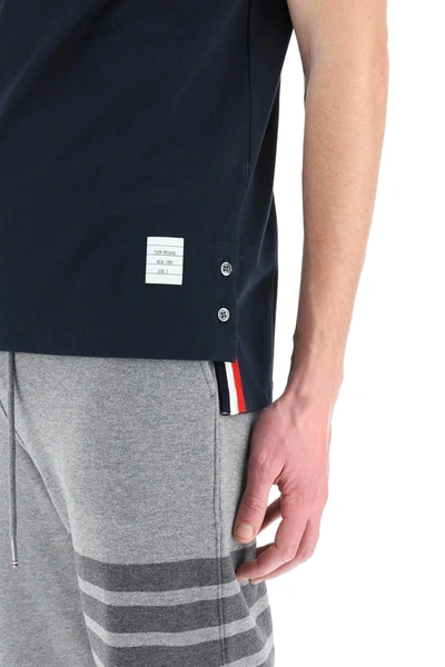 Shop Thom Browne T Shirt With Tricolor Pocket