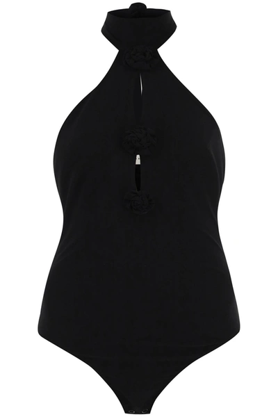 Shop Magda Butrym Grecian Halterneck Bodysuit In Black