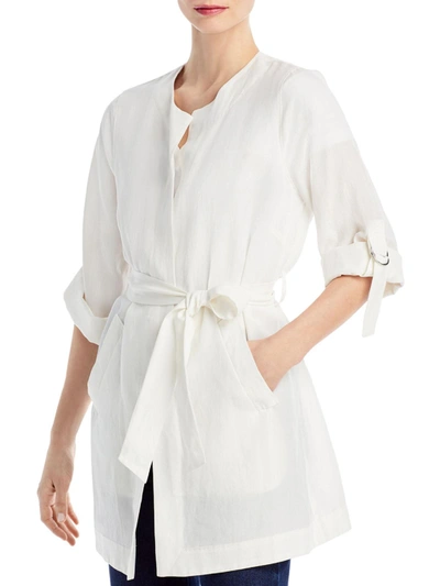 Shop Kobi Halperin Francesca Womens Linen Blend Wrap Jacket In White