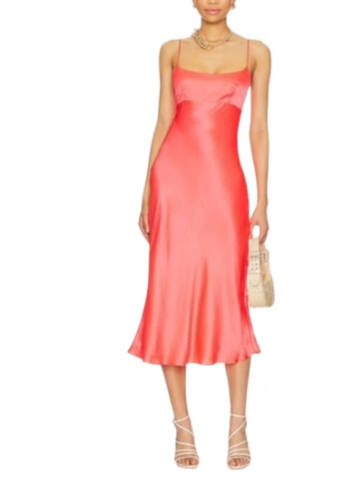 Shop Amanda Uprichard Breeze Silk Midi Dress In New Fluro In Multi