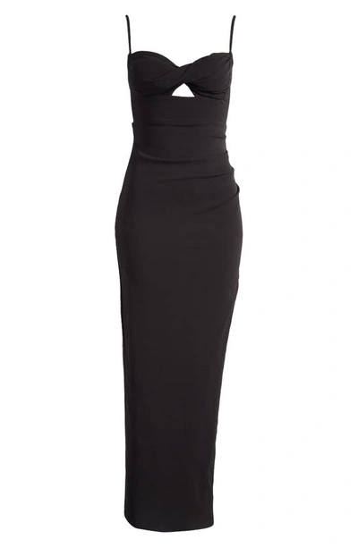 Shop Lulus Twist Body-con Cocktail Dress In Black