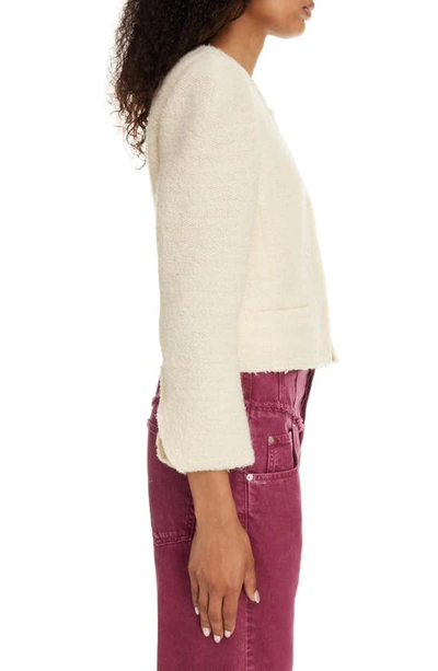 Shop Isabel Marant Pully Wool Blend Bouclé Crop Jacket In Ecru