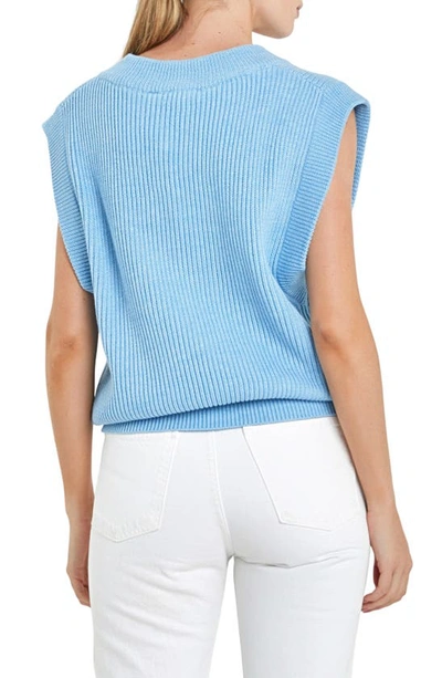 English Factory Throw On Sweater Vest In Powder Blue