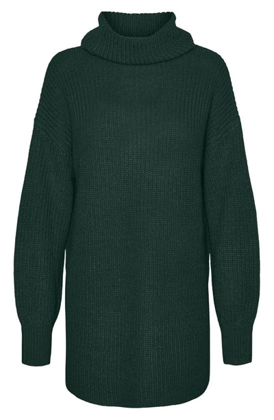 Shop Vero Moda Sayla Cowl Neck Tunic Sweater In Pine Grove