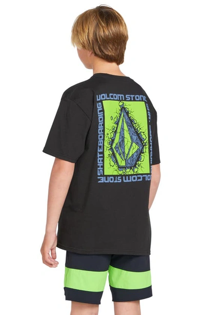 Shop Volcom Kids' Stone Breakage Graphic T-shirt In Black