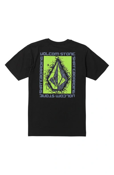 Shop Volcom Kids' Stone Breakage Graphic T-shirt In Black