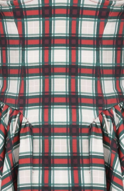 House Of Cb Eliza Tartan Long Sleeve Midi Cocktail Dress In Red Tartan Print