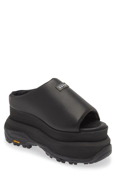 Shop Sacai Padded Wedge Slide Sandal In Black