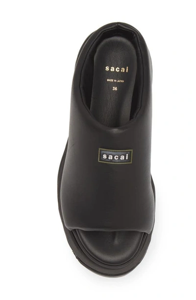 Shop Sacai Padded Wedge Slide Sandal In Black