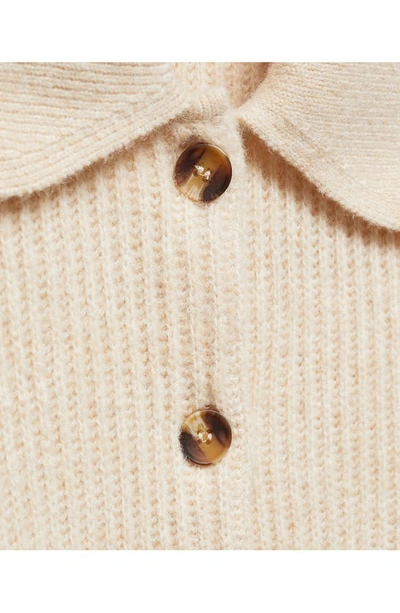 Mango Marisas Collar Cardigan In Light Pastel Brown