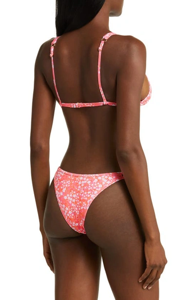 Shop Kulani Kinis Strappy Cheeky Bikini Bottoms In Coral Crush