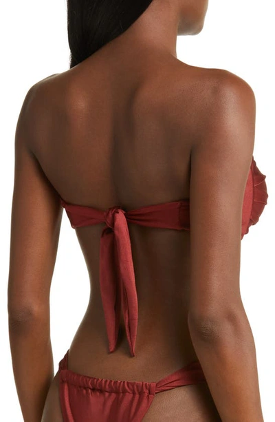 Shop Kulani Kinis Strapless O-ring Bikini Top In Sweet Cinnamon