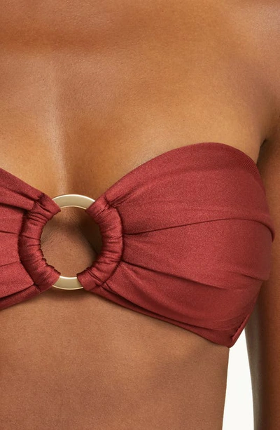 Shop Kulani Kinis Strapless O-ring Bikini Top In Sweet Cinnamon