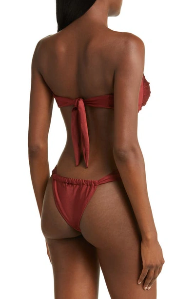 Shop Kulani Kinis Strapless O-ring Bikini Top In Sweet Cinnamon