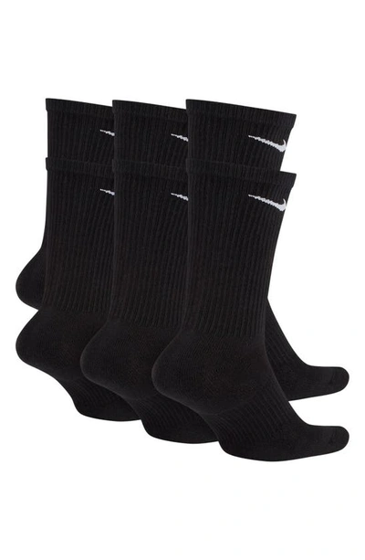 Shop Nike Assorted 6-pack Everyday Plush Cushion Crew Training Socks In Black/ White