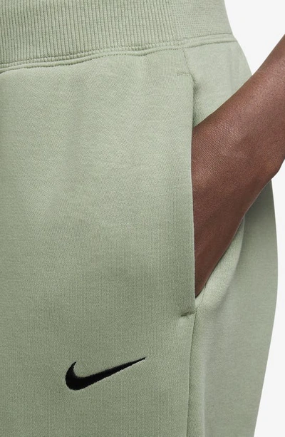 Shop Nike Sportswear Phoenix High Waist Fleece Sweatpants In Oil Green/ Black