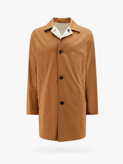 Shop Kiton Ciro Paone Coat In Brown