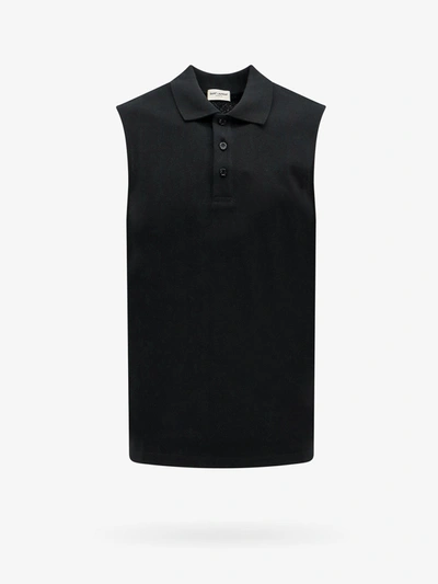 Shop Saint Laurent Polo Shirt In Black