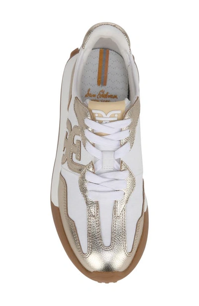 Shop Sam Edelman Langley Sneaker In Off White/ Molten Gold