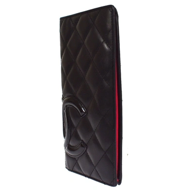 Pre-owned Chanel Cambon Black Patent Leather Wallet  ()