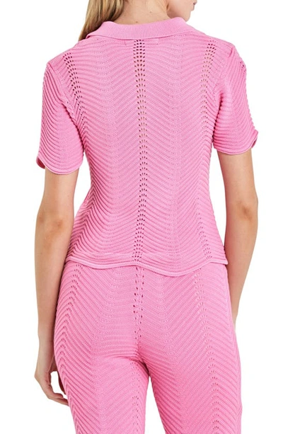 English Factory Scallop Detail Sweater In Pink