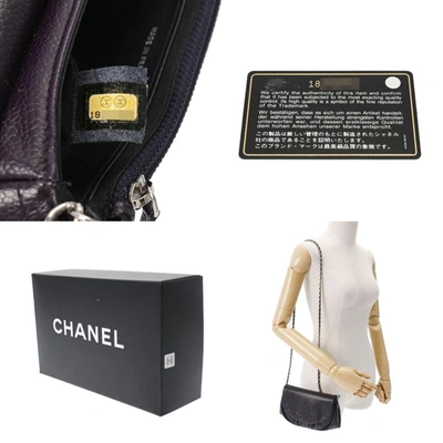 Pre-owned Chanel Demi Lune Purple Leather Shoulder Bag ()