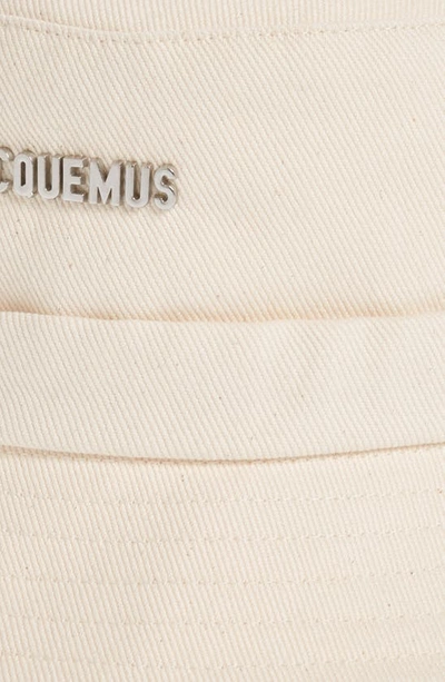 Jacquemus Cotton Bucket Hat With Structured Crown And Wide Brim In Off-white 110