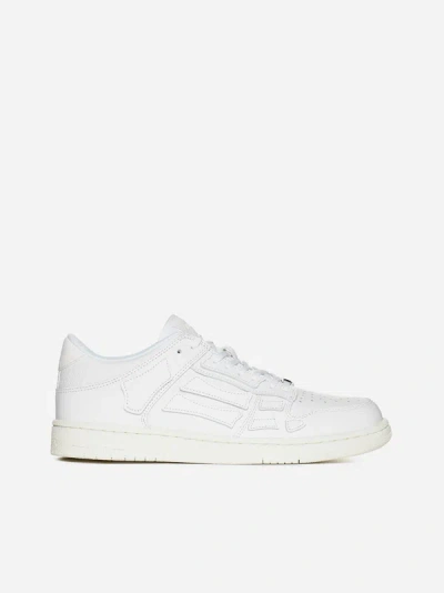 Shop Amiri Skeleton Leather Low-top Sneakers In White