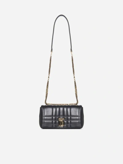 Shop Burberry Lola Quilted Leather Small Bag In Black