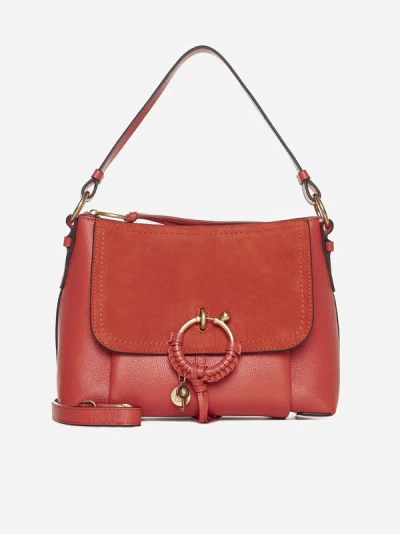 Shop See By Chloé Joan Small Leather And Suede Bag In Gipsy Orange