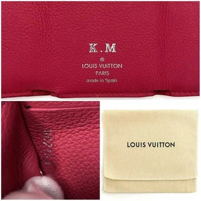 Pre-owned Louis Vuitton Lockmini Pink Leather Wallet  ()
