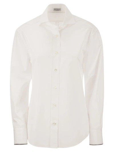 Shop Brunello Cucinelli Cotton Poplin Shirt