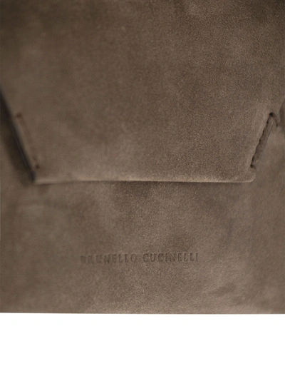 Shop Brunello Cucinelli Suede Envelope Bag