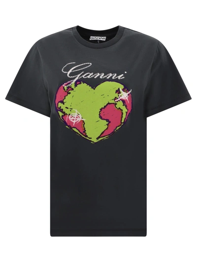 Shop Ganni Heart T Shirt