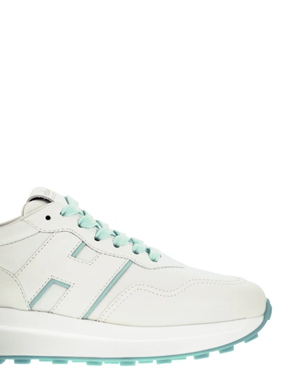 Shop Hogan H641 Leather Sneakers