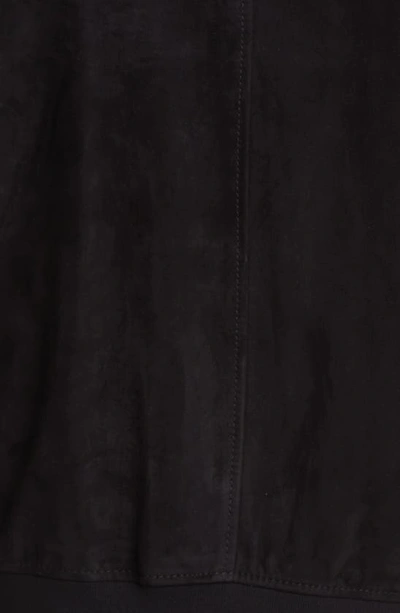 Hugo Boss Boss Malbano Mixed Media Leather & Suede Jacket In Black