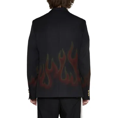 Palm Angels Flame-print Double-breasted Blazer