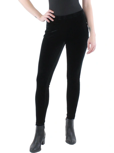 Shop Anne Klein Womens Velvet Pull On Leggings In Black