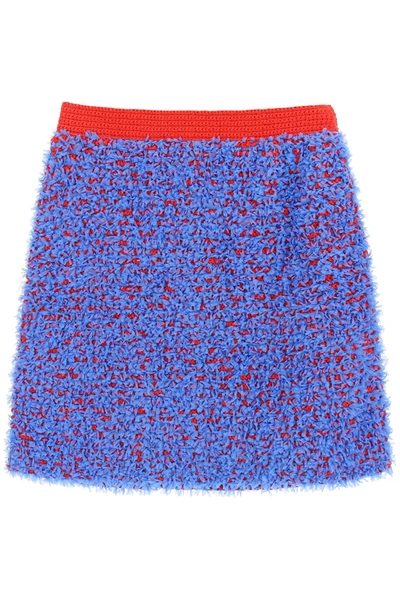 Shop Tory Burch Confetti Tweed Mini Skirt In Red, Light Blue