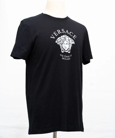 Pre-owned Versace Black Printed Men's T Shirt