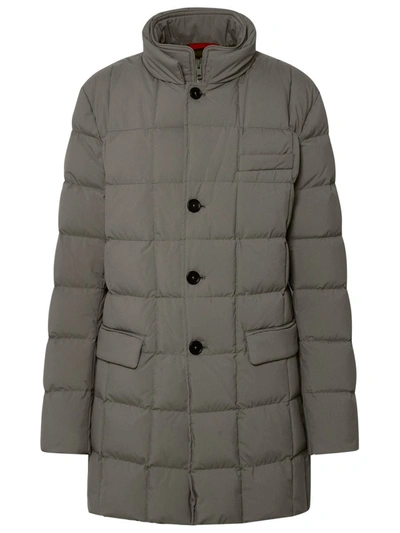 Shop Fay Duble Front' Grey Polyester Blend Down Jacket