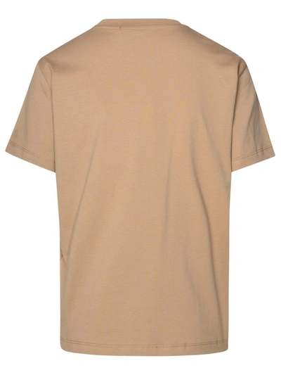 Shop Msgm Beige Cotton T-shirt