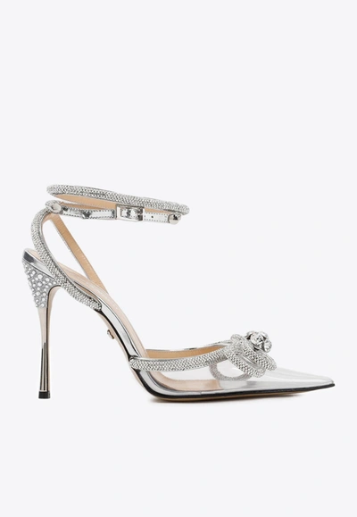 Shop Mach & Mach 110 Double Bow Pointed-toe Pumps In Metallic