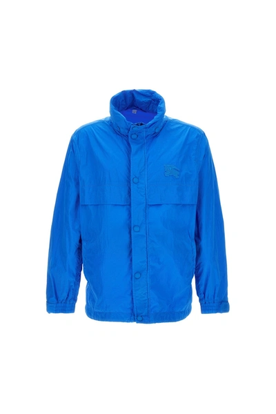 Shop Burberry Men ‘harrogate' Jacket In Blue