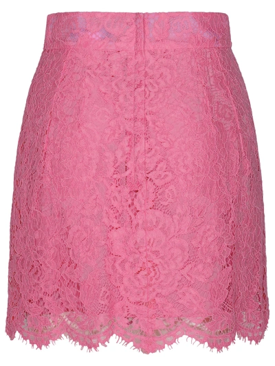 Shop Dolce & Gabbana Mini Skirt In Pink Viscose Blend Woman