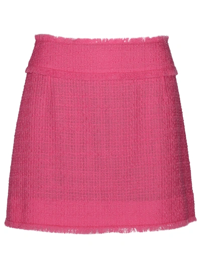 Shop Dolce & Gabbana Woman  Pink Cotton Blend Miniskirt
