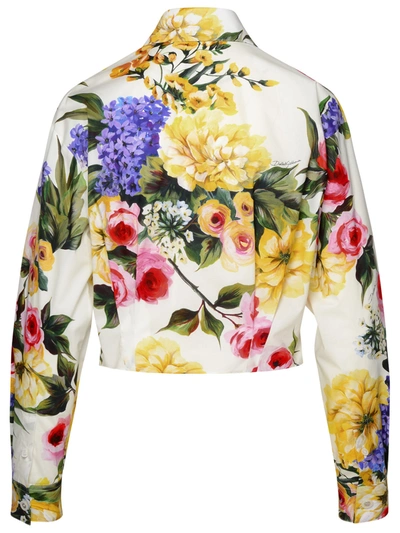 Shop Dolce & Gabbana Woman  Multicolor Cotton Shirt In White