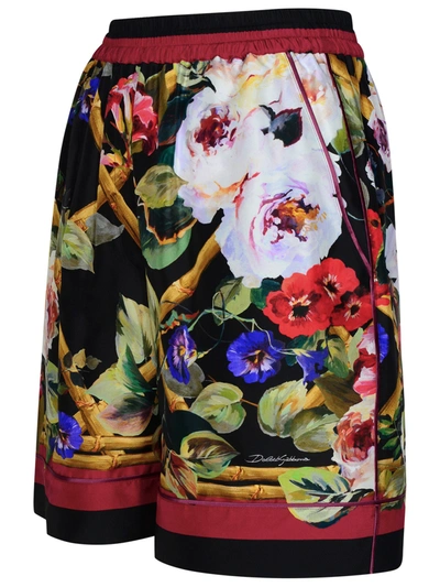 Dolce & Gabbana Floral-print Silk Pajama Shorts In Multicolor